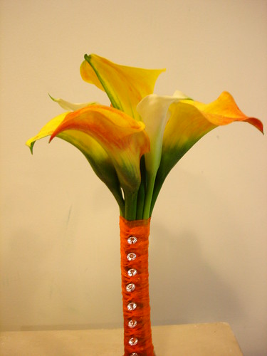 Mini Calla Lily Bridal Bouquet Here is that orange color again
