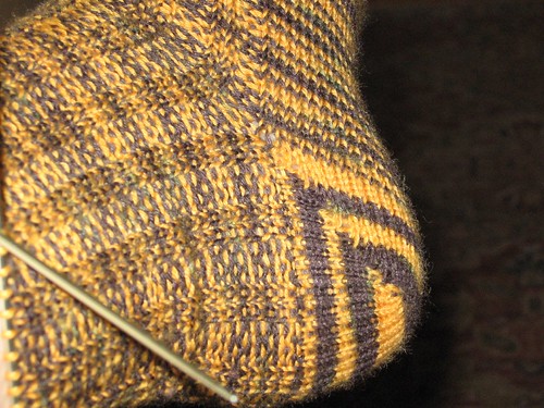 Steelers sock heel close up