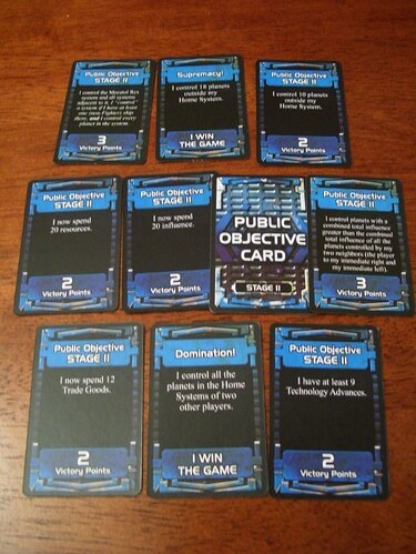 Public Objective Stage II Cards
