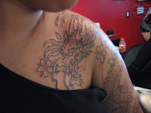 flower tattoo no outline