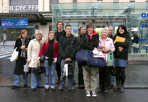 "TCFIL Group Portraits" at the tram stops in Geneva, Switzerland