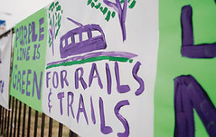 Purple Line painted poster for rails and trails