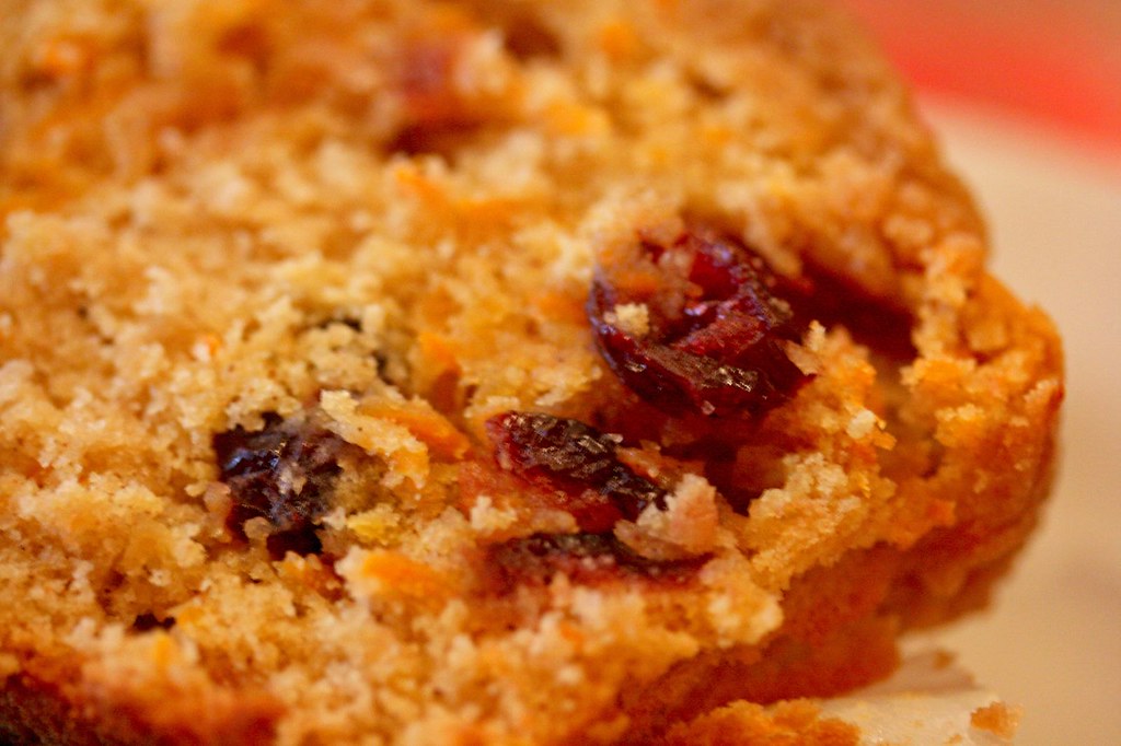 Innards/Close Up of Sweet Potato Cranberry Muffin
