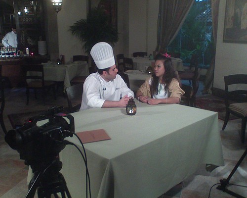 Hostess Fay interviewing Lebanese Chef Ibrahim
