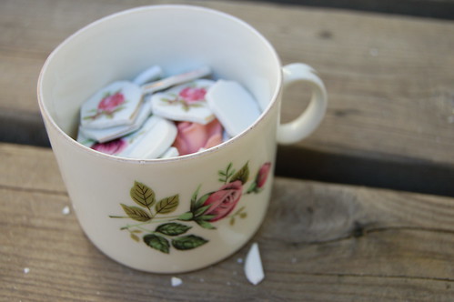 Cup of rosy mosaic
