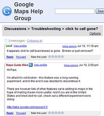 Google Maps Click to Call Gone