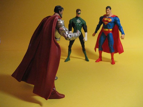 Cyborg Superman vs. Superman and Green Lantern