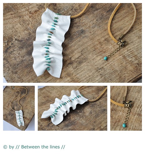 ruffled leather necklace