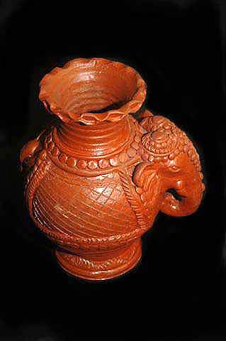 Terracotta Elephant Vase, Terracotta