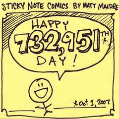 Happy 732,951th day!: Sticky Note Comics