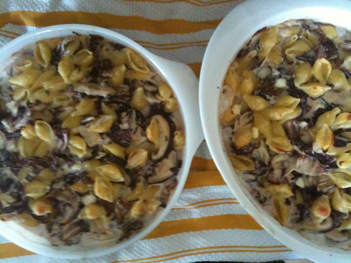 Conchiglie al Forno with Mushrooms and Radicchio