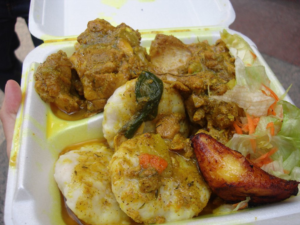 Curry Chicken w/ Dumplings - The Jamaican Dutchy, Midtown NYC