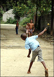 Dominican children playing baseball