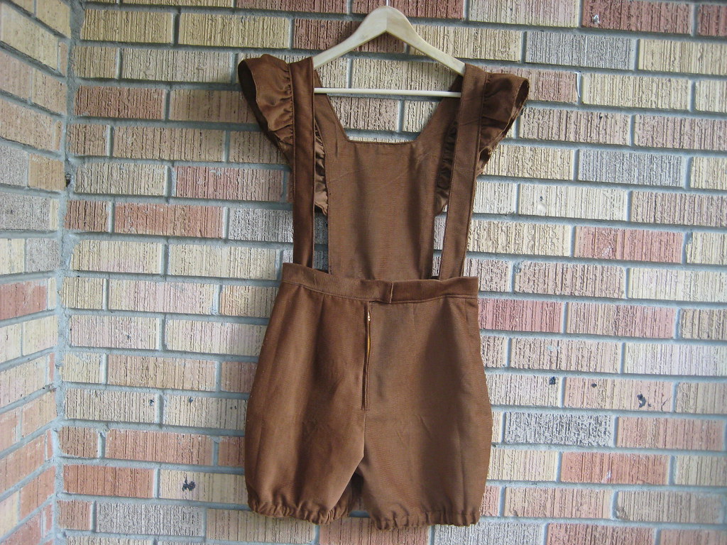 sewing saturday. handmade corduroy overalls with ruffles and bloomer shorts