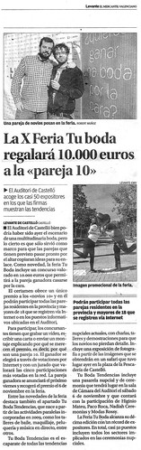 101017 Levante - La X Feria Tu boda regalará 10.000 euros a la 'pareja 10'