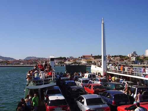 The ferry where I was with Setubal behind