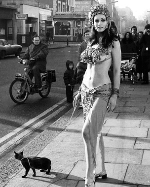 Valerie Leon doing promo work for Blood from the Mummy's Tomb