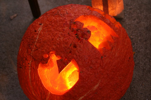 10/31/10: Katherine's Vampire Pac-Man Pumpkin