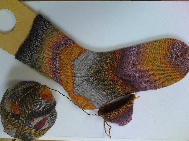 One skew sock completed so far