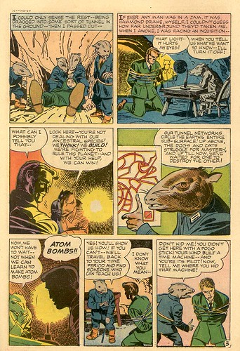 The Last Enemy comic book scans drawings by Jack Kirby Time Traveler captured by talking rats
