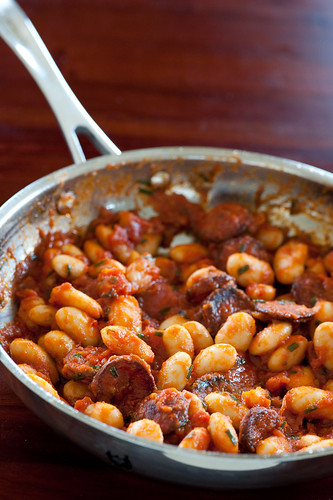 butter beans with chorizo & tomato