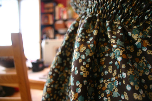 Shirred top, fabric detail