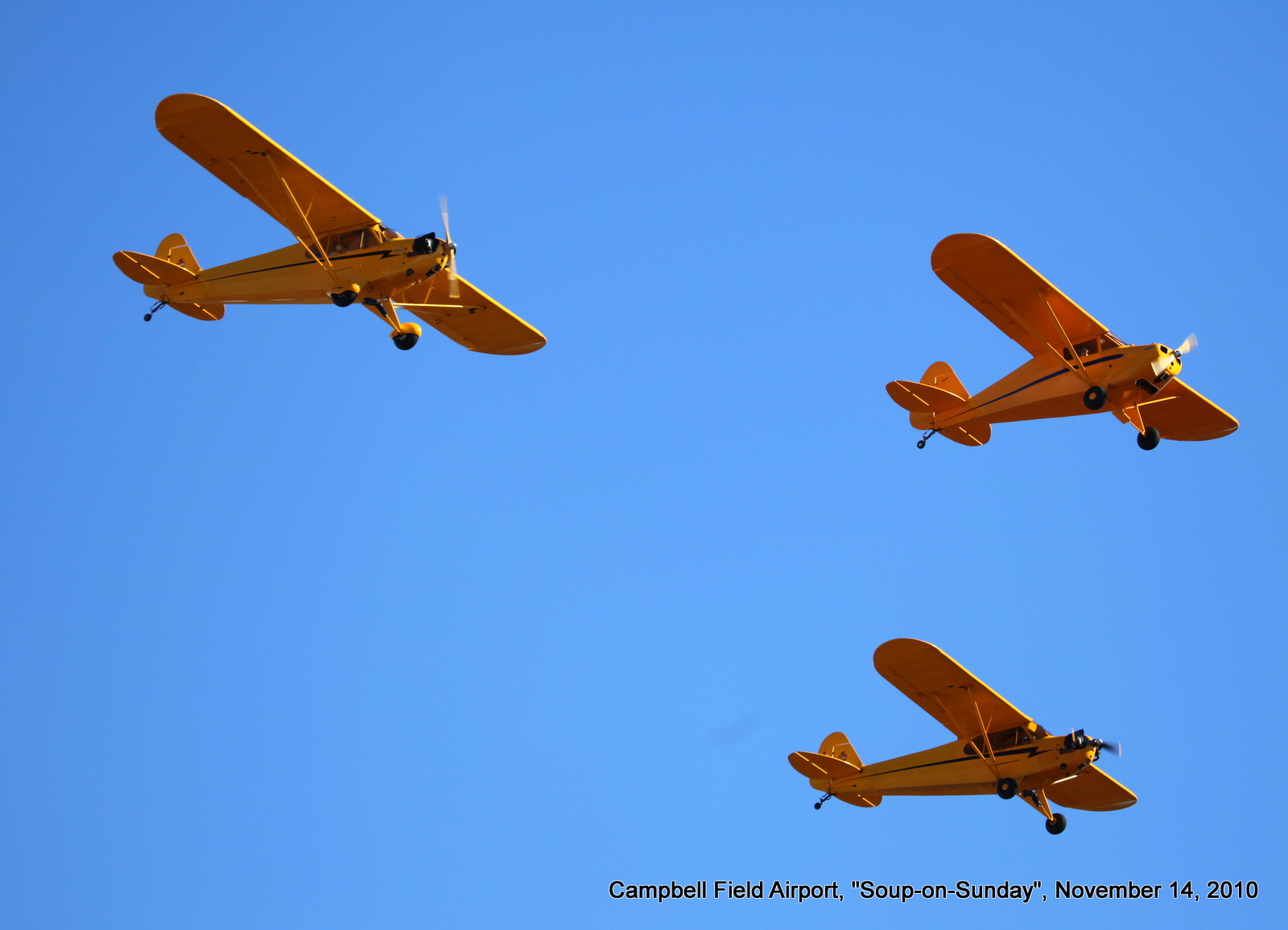 Piper Cubs Formation flight.