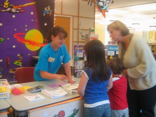 Tess Volunteering at Library