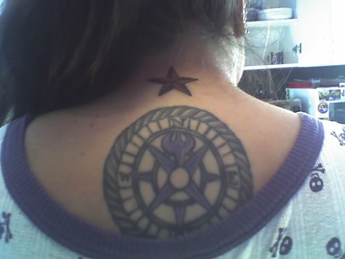 Large Compass and Nautical Star Tattoos