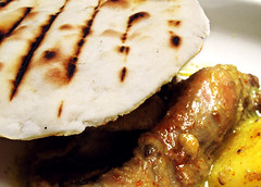 Grill Bread with Chicken Curry