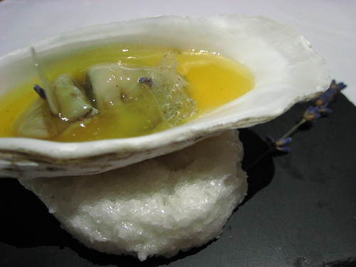 Oyster, passion fruit jelly, lavender
