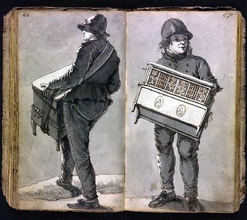 man with street organ