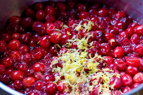 Lemon Zest over Softened Cranberries