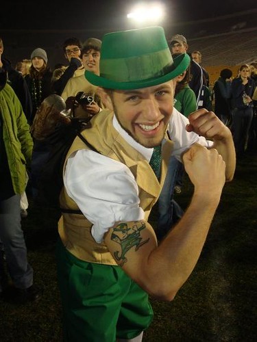 Notre Dame Fighting Irish 2009 Faux Leather Jacket I quickly learned that Leprechaun tattoos look better on arms after they've