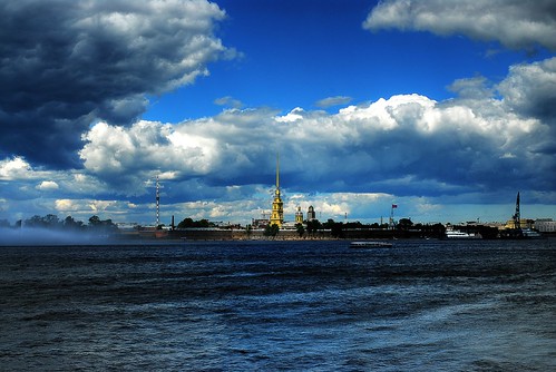 The peter paul fortress and clouds