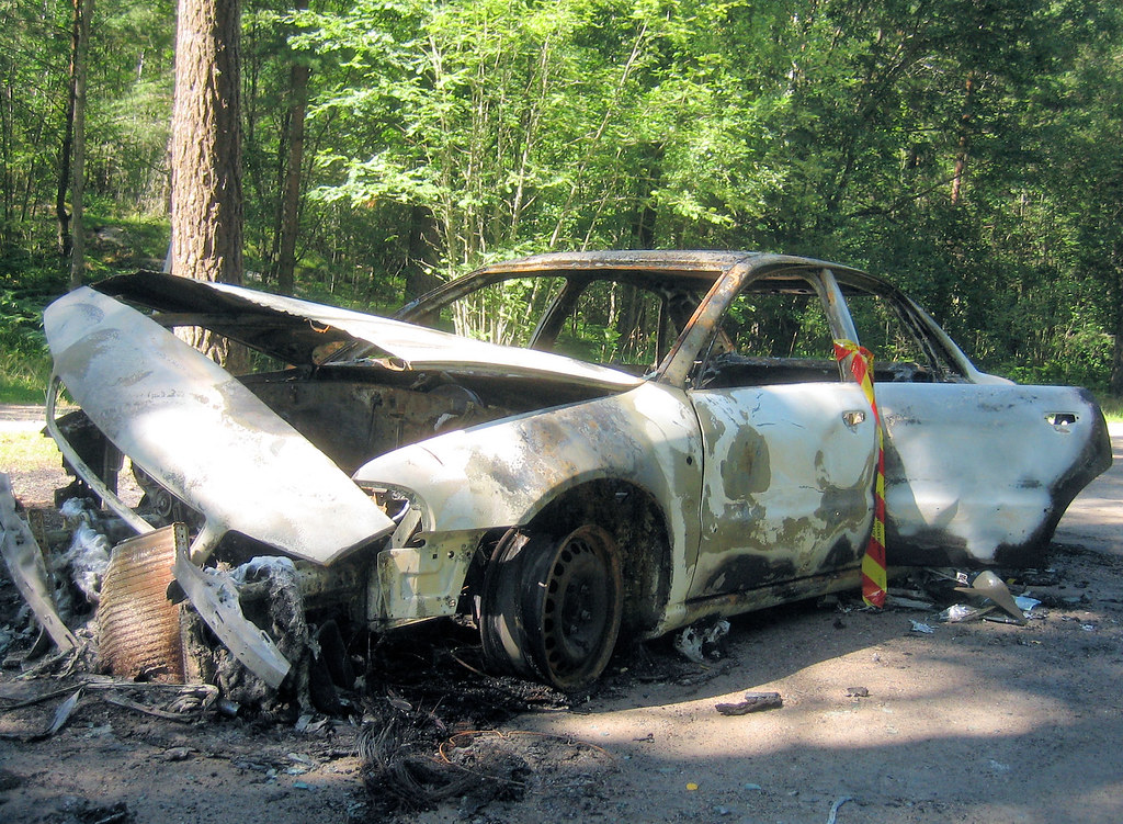burned-out car
