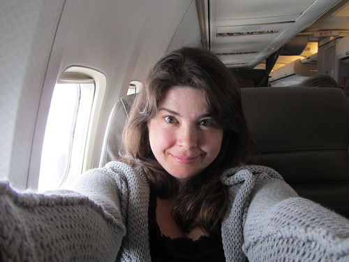 In first class you have enough room in front of you to take self portraits.