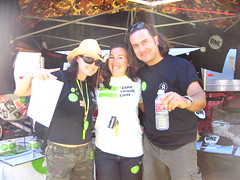 Oxfam volunteers Megan, Danna and Jerome.