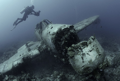 avión zero hundido Palau