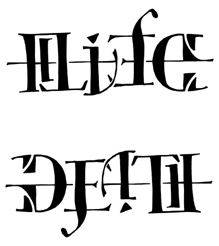 life and death ambigram. Life and Death