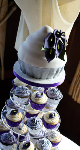 Purple Calla Lily Cupcake Tower