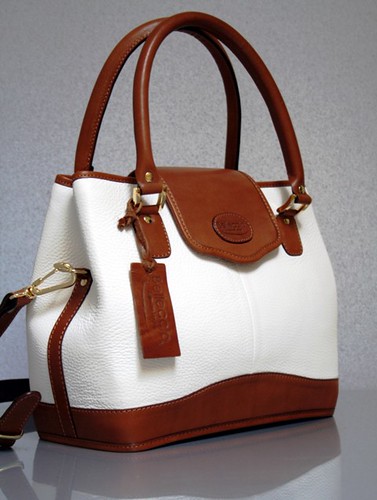 white leather handbag belleccio claudine