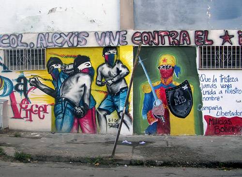 bolivar y alexis vive. mural barrio 23 enero, caracas