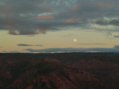 The Moon over Waimea Canyon