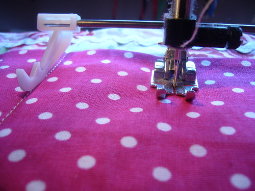 working with my new sewing machine.