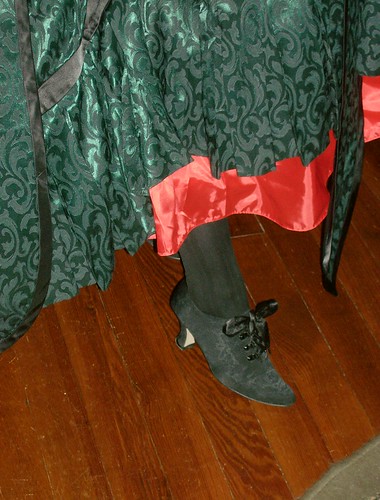 Shoes and red petticoat!