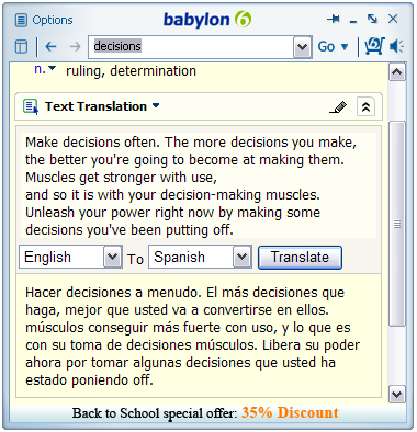 free spanish translation