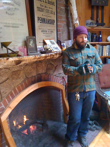Mike by the fireside in Intervale