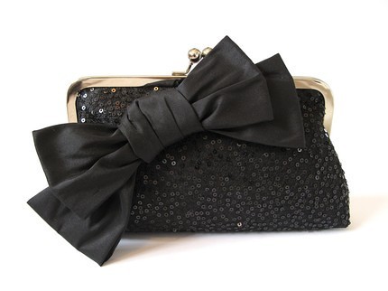 wedzu_black silk and sequins with sil bow brooch mollie clutch_percy handmade
