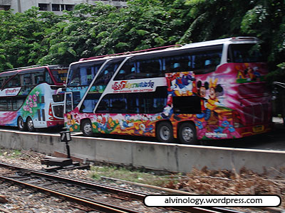 colourful buses
